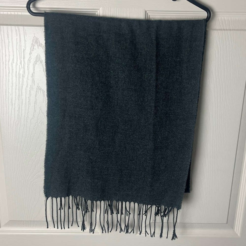 Dark Gray Fringed Scarf
